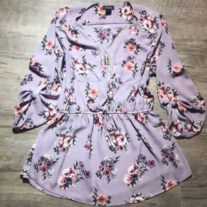Lavender Pink Floral Tunic L